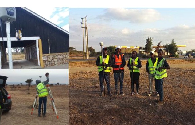 Surveying team working on a large farm project