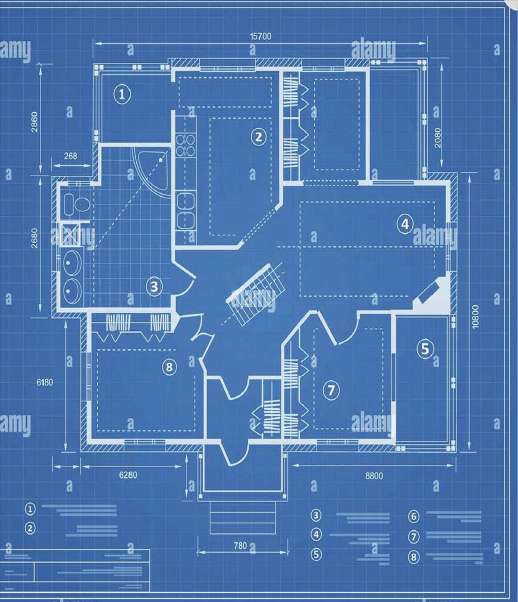 Detailed architectural and structural building plans